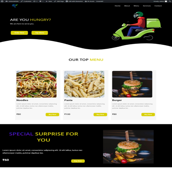 demo of restaurant website